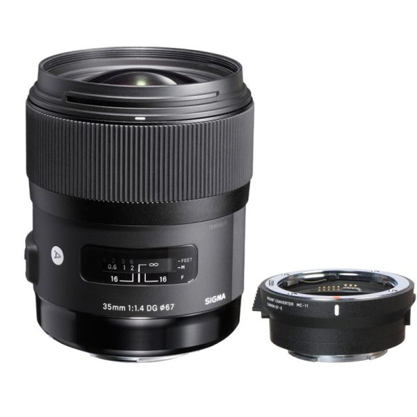 combo sigma 35mm f14 dg hsm art lens for canon ef va mc11 mount converter for sony e kit 1